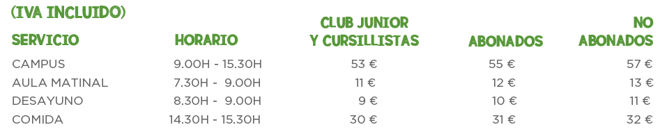precios campus de verano precios campus de verano