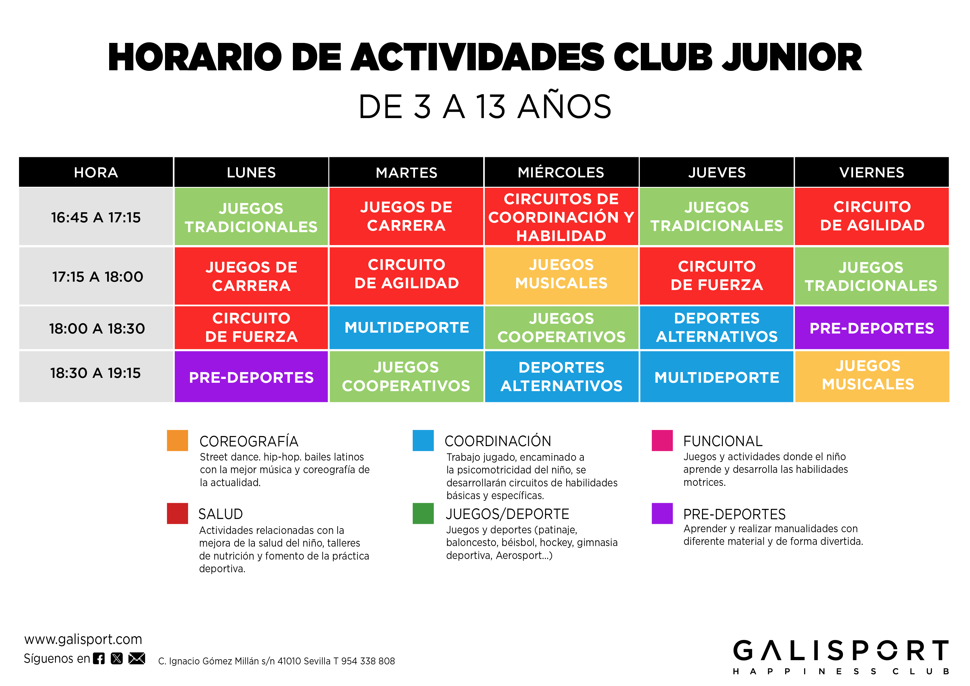 horario club junior