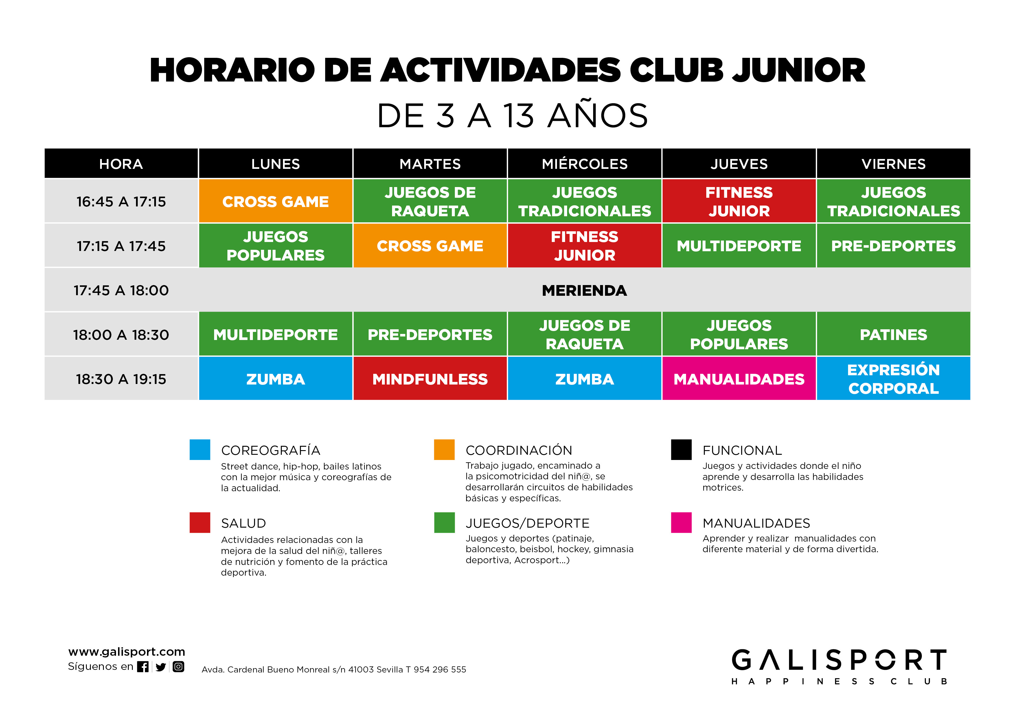 horario club junior
