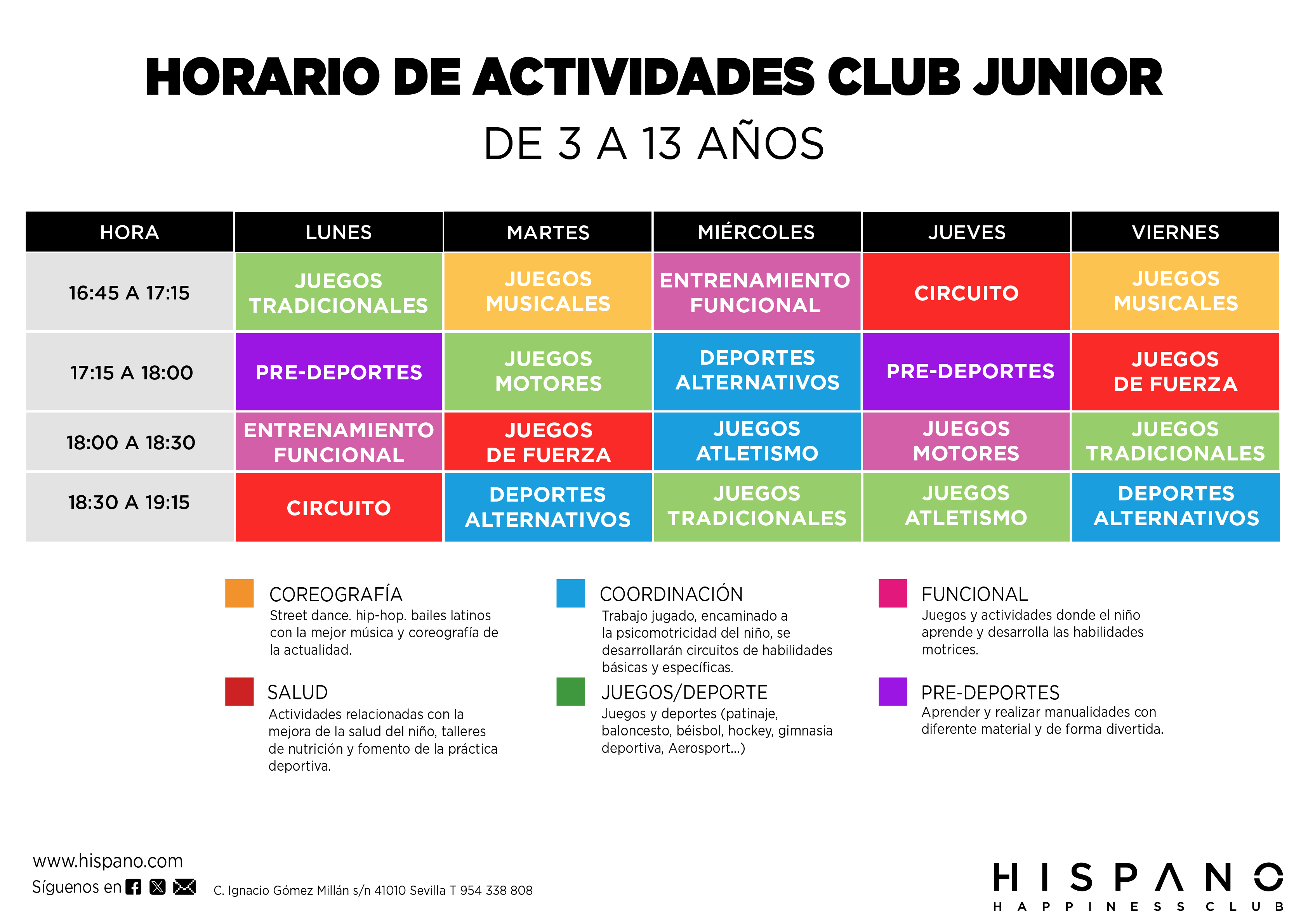 horario club junior