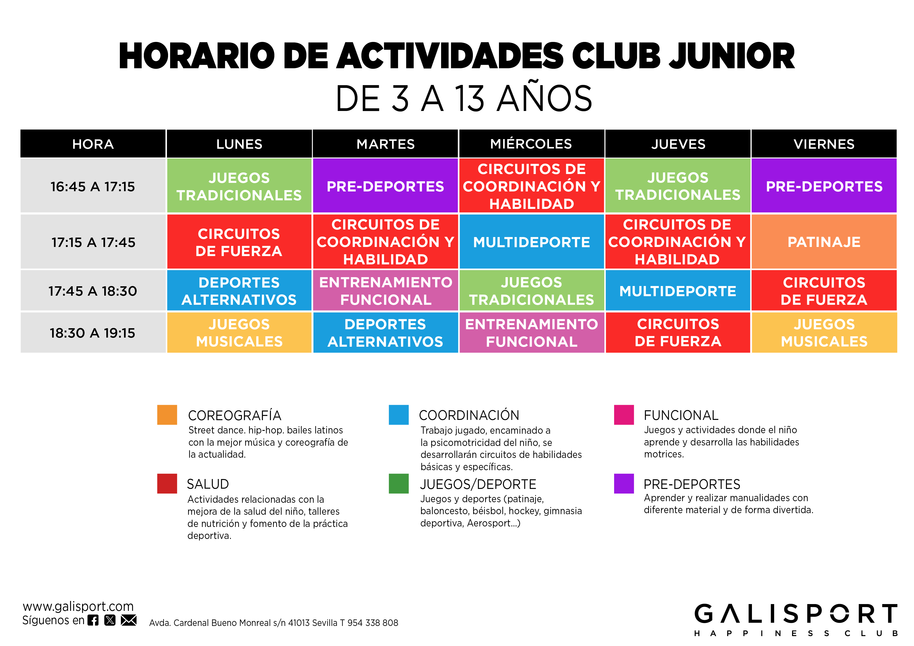 horario club junior