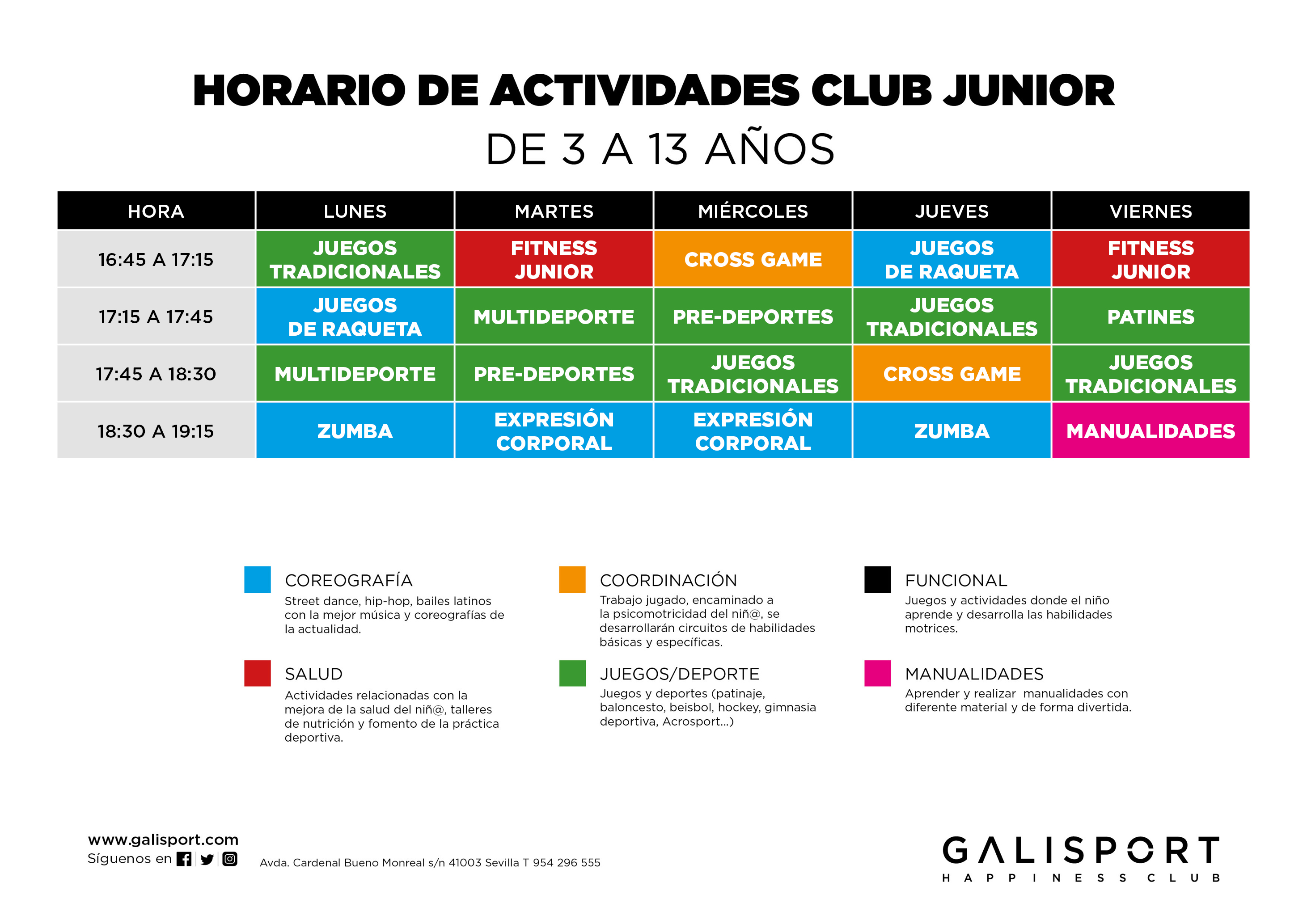 horario club junior